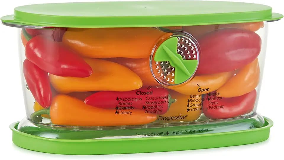 PrepSolutions Fresh Fruit & Vegetable Keeper, Green – Airtight Container with Vent for Prolonged Freshness