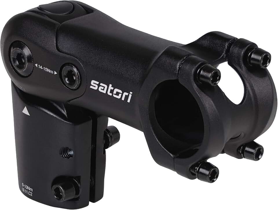 'Satori UP2+ - E Bike - Bicycle Riser Extension Adjustable Handlebar Stem 1-1/8'' x 31.8mm - Great for E Bike Up to 45 km or 28 Miles per Hour - Super Heavy Duty 3D Forged Alloy'
