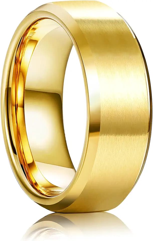 Jstyle 8MM Wedding Band for Men Stainless Steel Ring Band Size 6-14