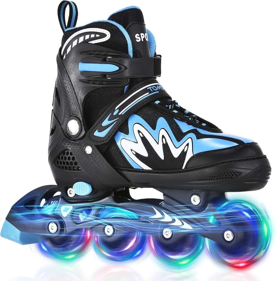 TOMSHOO Inliner Kinder mit 4 Größen Verstellbar, LED Rädern, Mehrere Größen | Inline Skates Rollschuhe für Kinder Erwachsene Jungen Mädchen, Bequem Inlineskates für Weihnachts und Geburtstags Geschenke