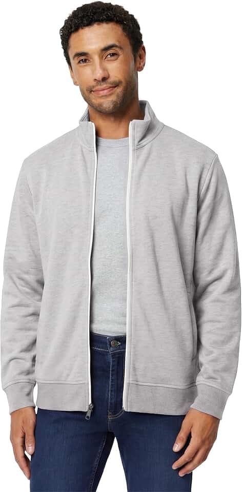 Amazon Essentials Herren Leichtes French-Terry-Sweatshirt mit durchgehendem Reißverschluss