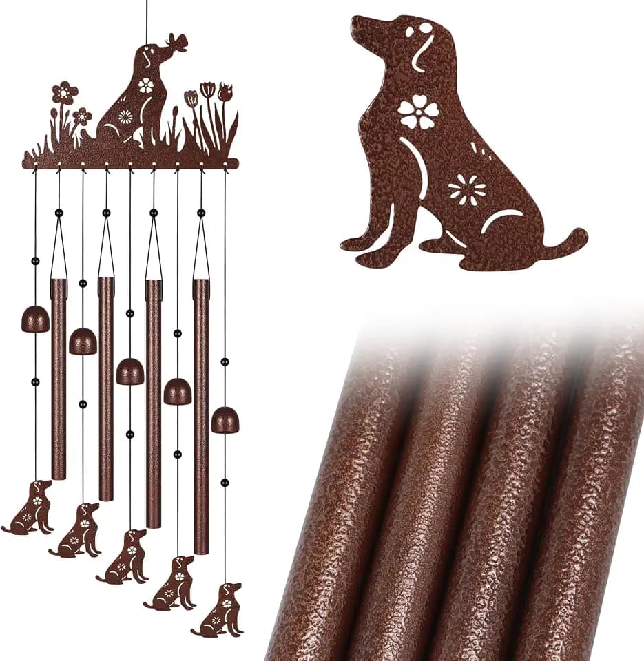 Dog Wind Chimes for Outside Memorial Outdoor Garden Decor Windchime