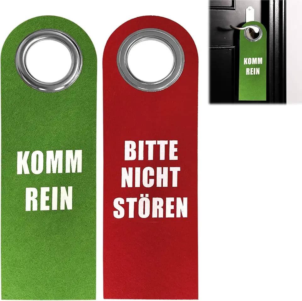 2 Stück Türschild Bitte Nicht Stören, Bitte Nicht Stören, Komm rein! Hängeplakette Türschild aus Filz, Ideal als Zimmer Einrichtung oder Türtafel im Büro