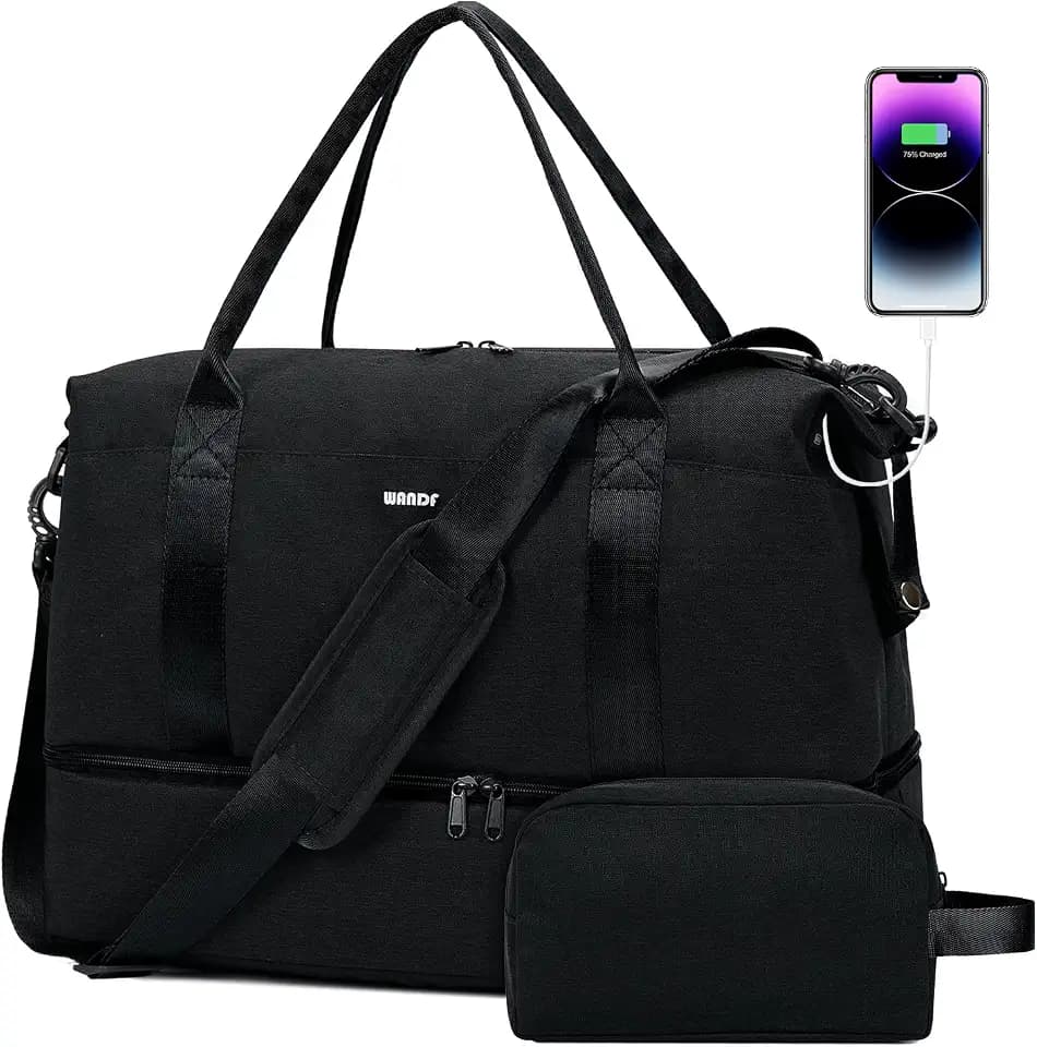 WANDF Personal Item Travel Bag, Carry On Weekender Bag for Women