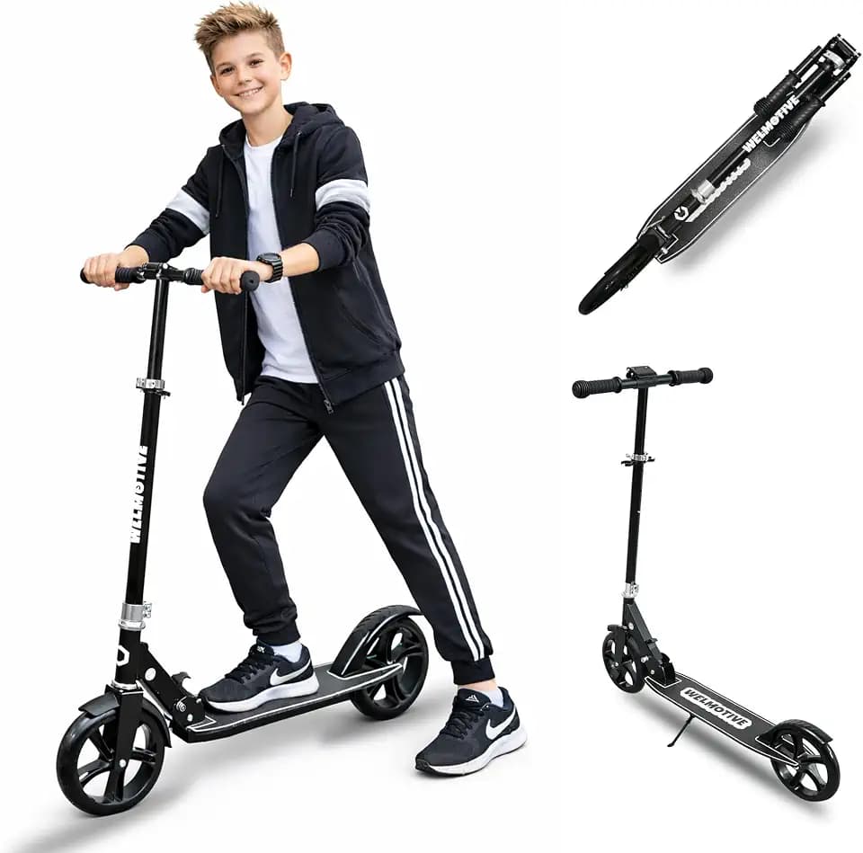 Cityroller klappbar & höhenverstellbar Scooter, bis 100 kg belastbar, Stabiler Tretroller für Kinder & Erwachsene