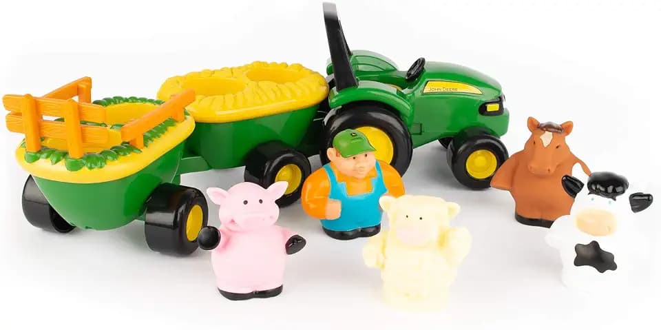 TOMY John Deere Animal Sounds Hayride Musical Tractor Toy