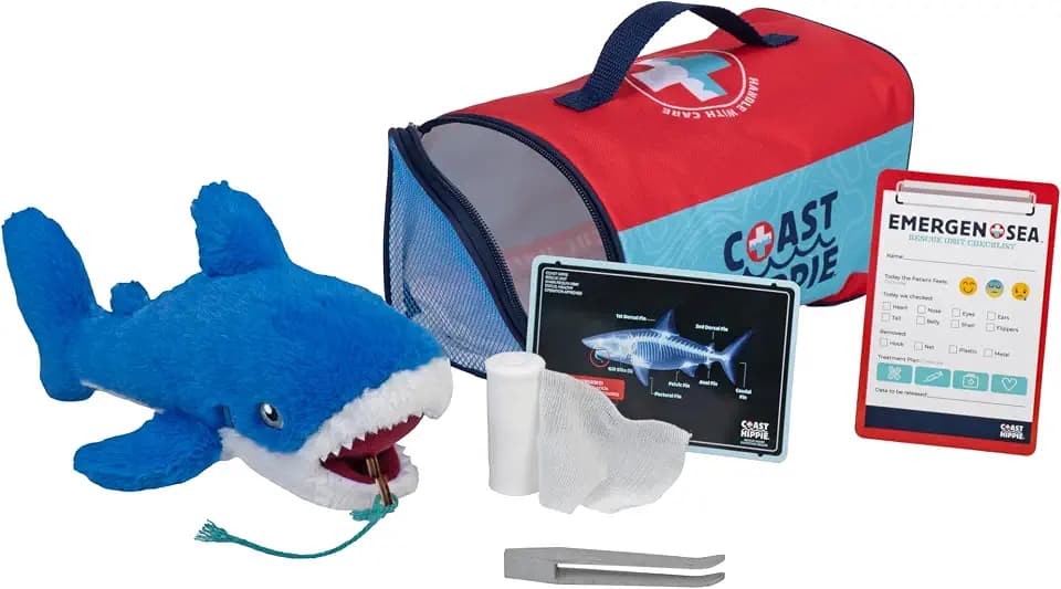 Wild Republic Coast Hippie Rescue Kit Shark Play Set - 11.4"