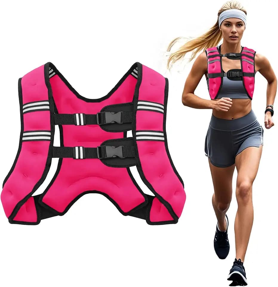 Poudee Weighted Vest, 6lb/8lb/10lb/12lb/16lb/20lb/25lb/30lb Weight Vest for Men Women, Body Weight Vests Adjustable with Reflective Stripe for Strength Training, Running, Workout, Jogging, Walking