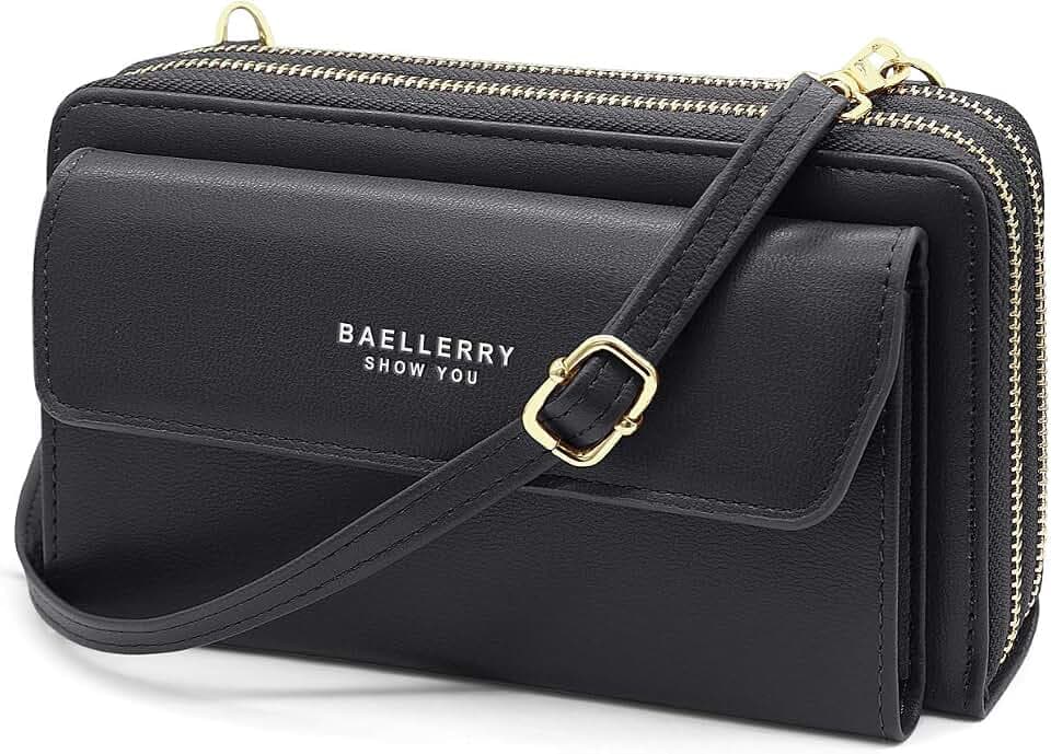 HNOOM Handy Umhängetasche Damen Handytasche zum Umhängen Handy Schultertasche Brieftasche Klein Crossbody Tasche Handy Geldbeutel Handytasche Geldbörse mit Kartenfächer, Schultergurt