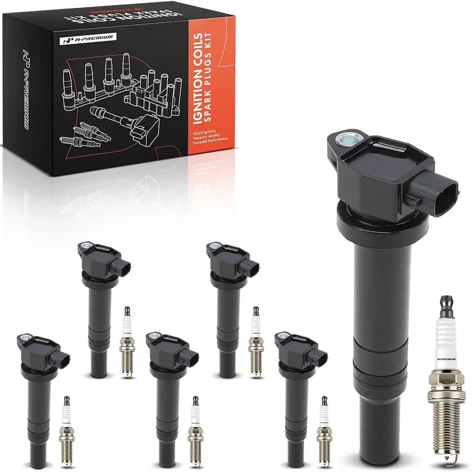 A-Premium Set of 6 Ignition Coil Pack and Iridium Spark Plugs