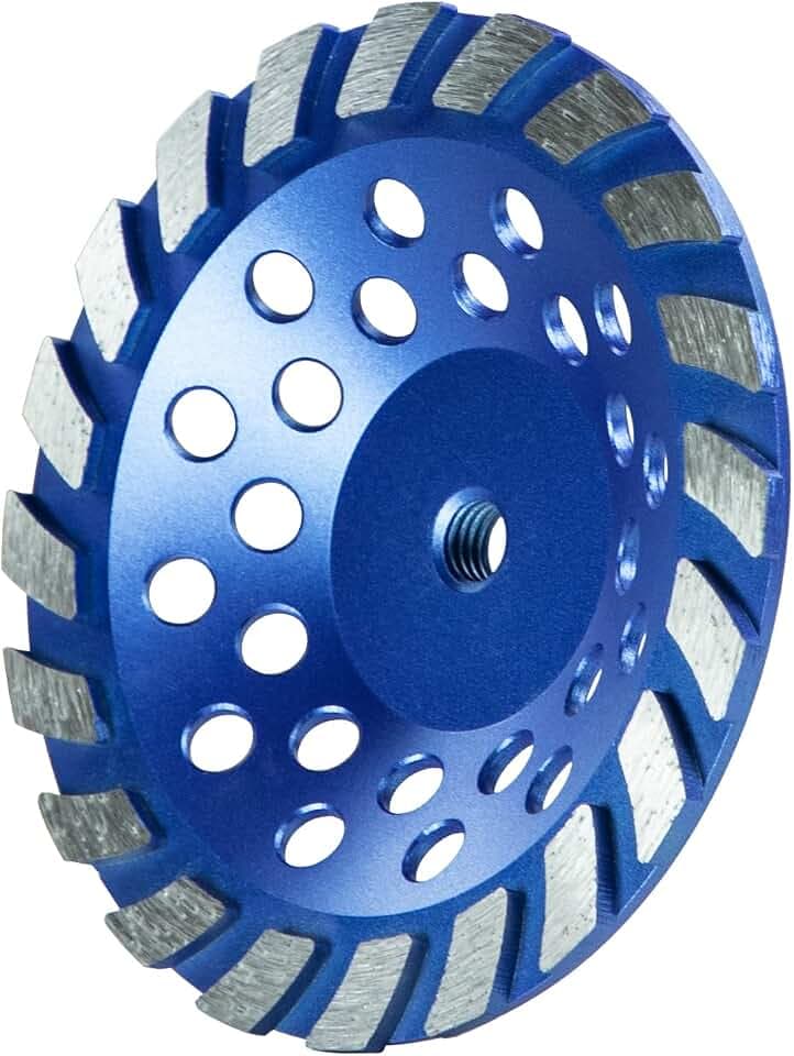 SALI 7 Inch Concrete Grinding Wheels 20 Turbo Diamond Segments 5/8-11 Arbor Diamond Grinding Wheel Fit for Paint, Epoxy, Mastic, Coating Removal