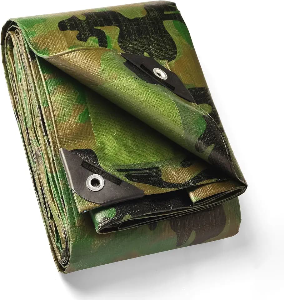 GUARD SHIELD Camo Tarp Heavy Duty Waterproof 6x6 Feet Camouflage Tarps Poly Cover 10mil
