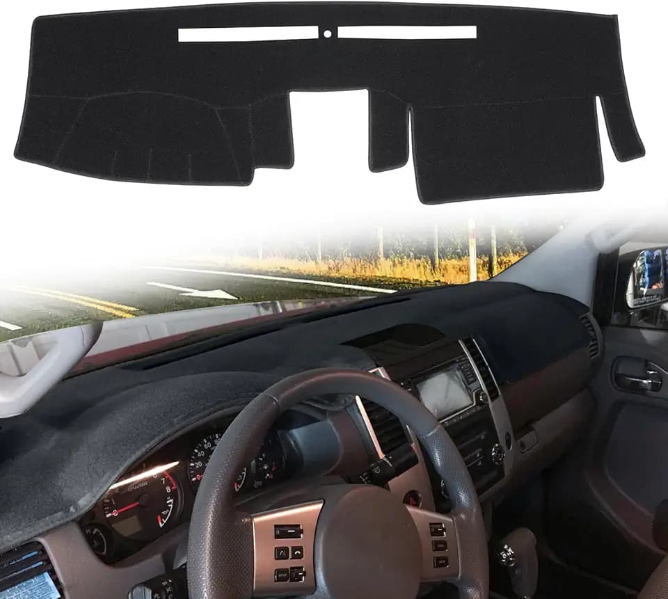 Dashboard Cover Custom Fit for Nissan Frontier 2005-2021/Xterra 2005-2015/Pathfinder 2005-2012, 2009-2012 Suzuki Equator Dash Cover Mat Pad Carpet (Black)