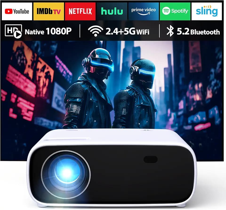 Wielio Beamer, Full HD 1080P Beamer mit 4K Unterstützung,269A-07221