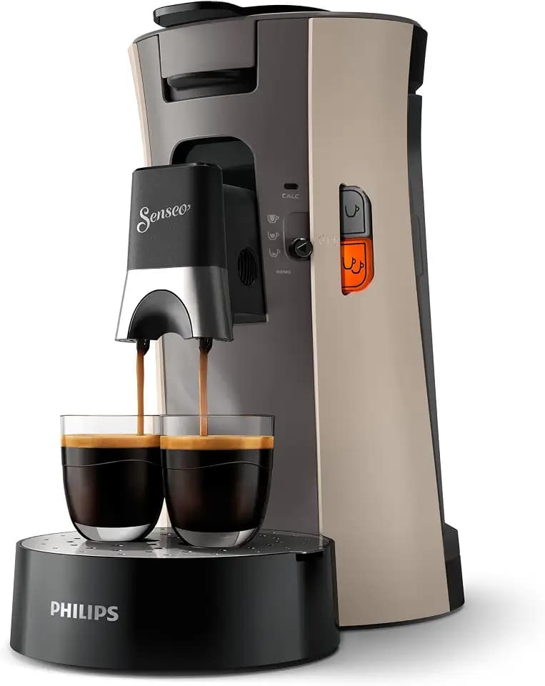 PHILIPS Domestic Appliances CSA240/31 Kaffeepadmaschine Senseo Select Eco, Intensity Plus, Cream Plus, Memo-Funktion Nougat