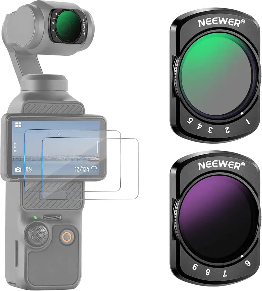 NEEWER Variable ND Filter Set Compatible with DJI Osmo Pocket 3 4 Xtra Muse