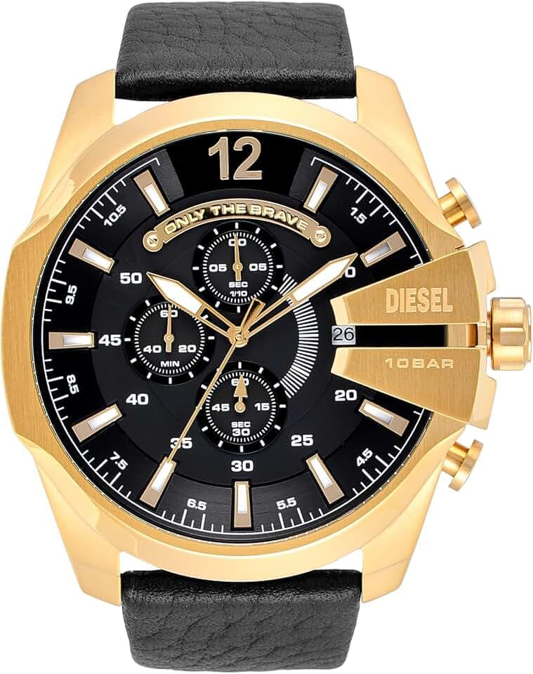 Diesel Mega Chief Watch for Men, Chronograph Men's Watch