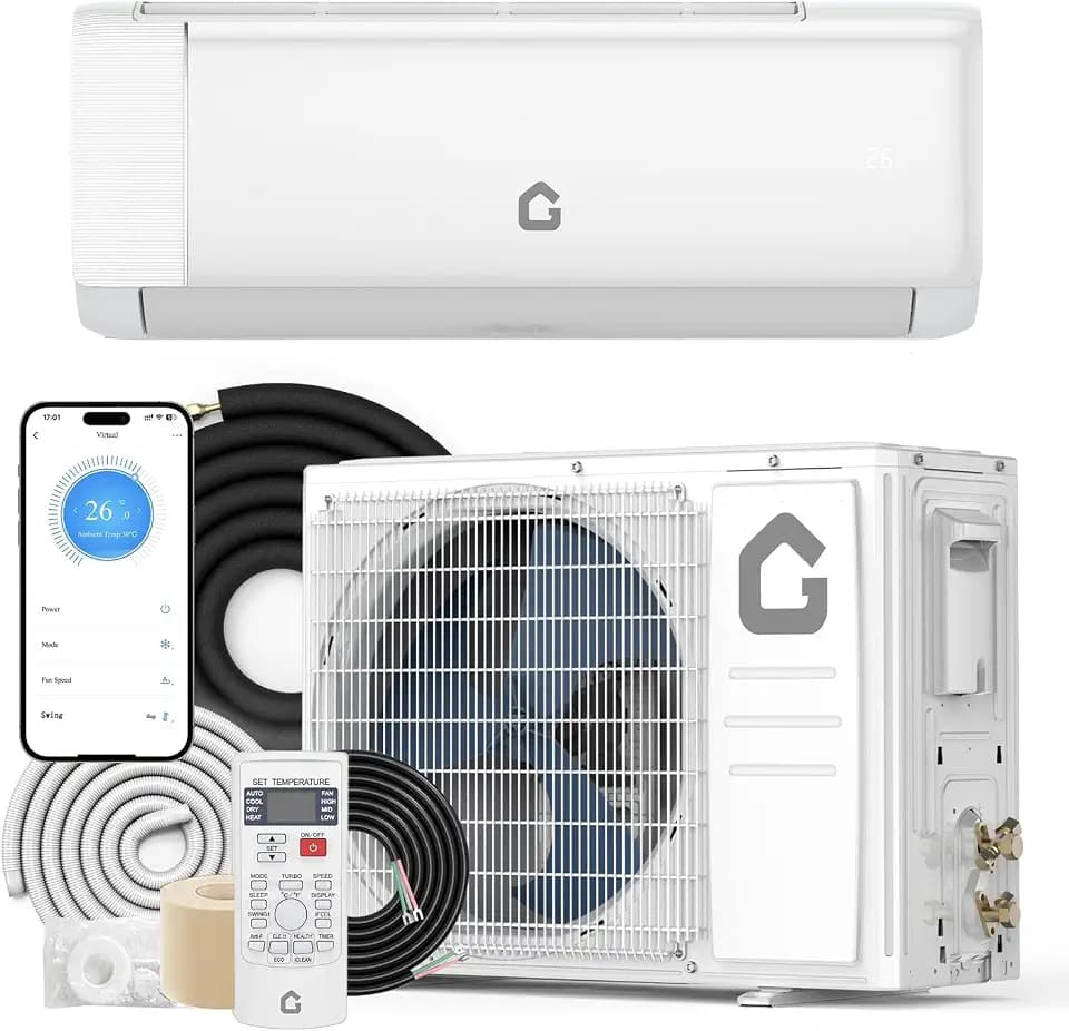 24,000 BTU Mini Split Air Conditioner & Heater, 230V Inverter AC with WiFi, Remote, Ultra-Quiet, Energy Efficient, Cools & Heats Up to 1,500 Sq.ft., 21 SEER