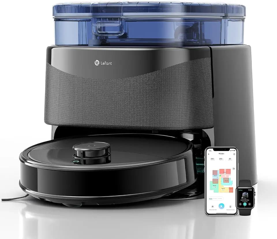 Lefant M3Max Roboterstaubsauger mit Kartierung, dToF 360°, 20000Pa, doppelter rotierender Mop, Selbstentleerung 3,2 l, Wischmop 45 °C und Trocknung, PSD, WiFi 2,4 G/5 G, Alexa/App