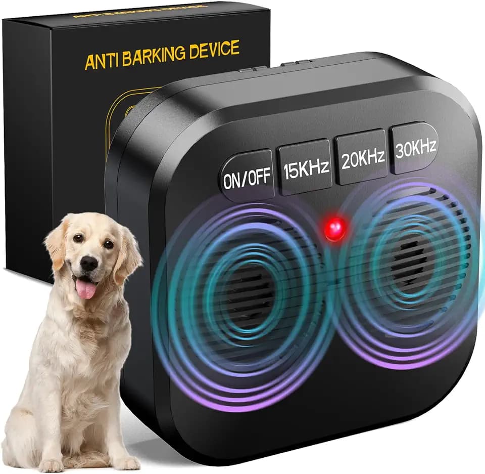 Anti Barking Device for Dogs, Rechargeable Ultrasonic Bark Box with 3 Modes, Humane Dog Bark Deterrent Device with 33Ft Range Indoor, Outdoor & Garden Use
