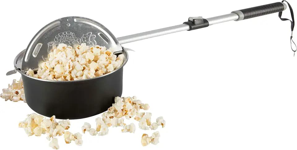 Great Northern Popcorn Outdoor Campfire Popcorn Popper, Black