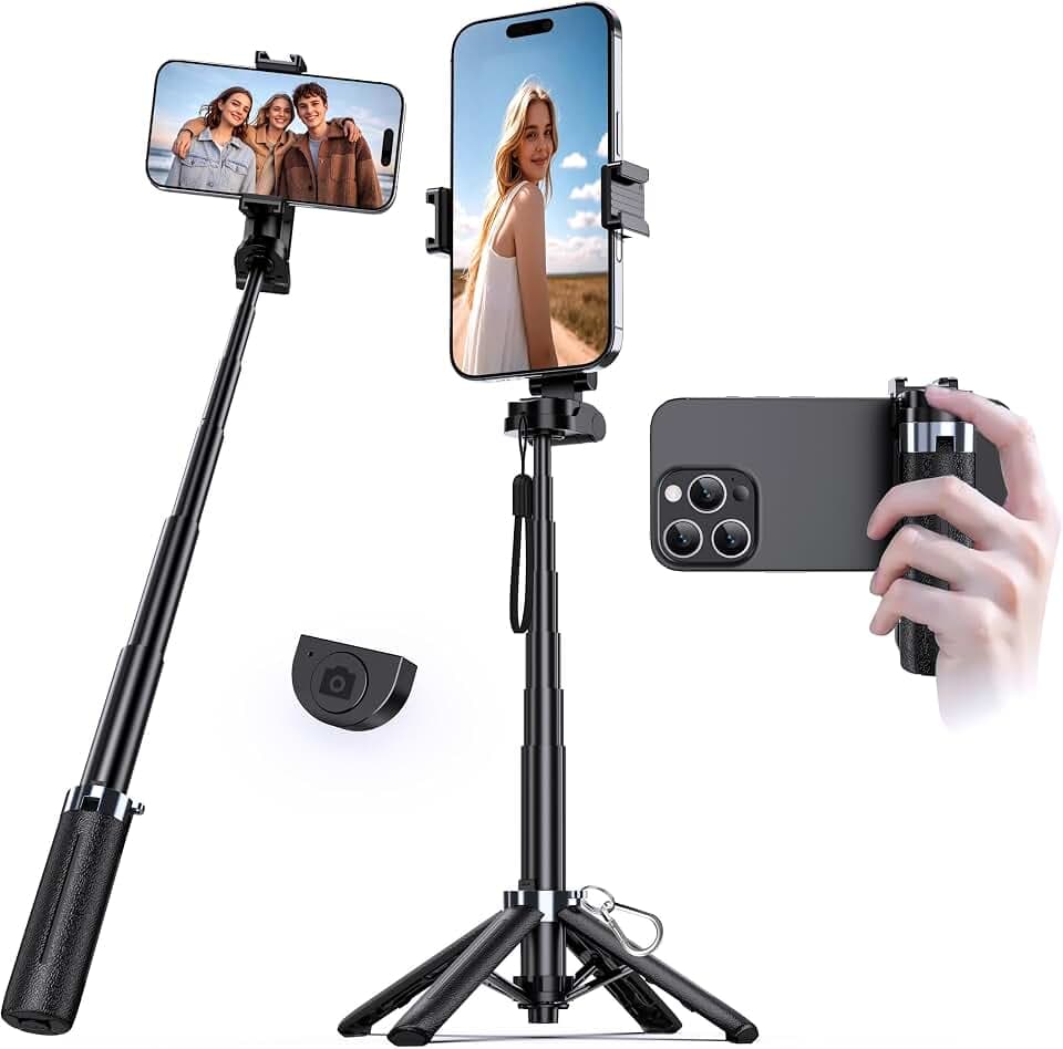 UBeesize 3-in-1 Mini Selfie Stick Tripod with Rechargeable Remote