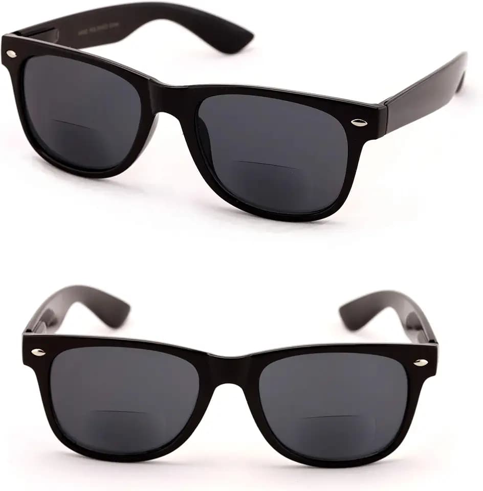 Classic Bifocal Outdoor Reading Sunglasses - Comfortable Stylish Simple Readers Magnification