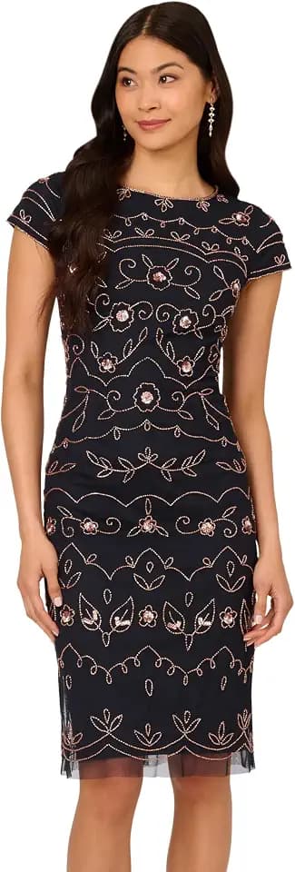 Adrianna Papell Women's Beaded Sheath Dress