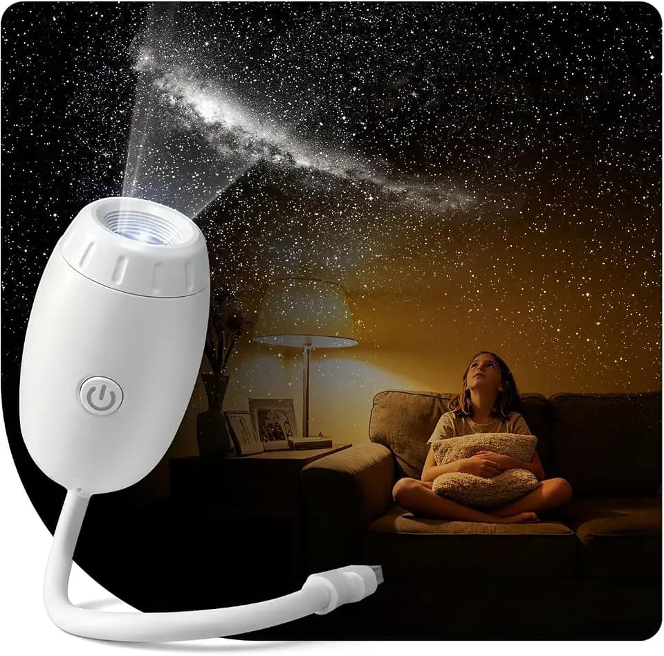 Galaxienprojektor, 360° drehbares Sternennachtlicht, USB-betriebener Sternenplanetariumsprojektor, Plug & Play Milchstraßenprojektionslicht, LED-Weltraumleuchten für die Schlafzimmerdecke