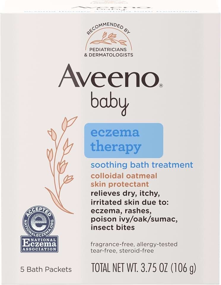 Aveeno J & J598755 Beruhigende Babybadbehandlung, Einzelnutzungspaket, Packung von 5