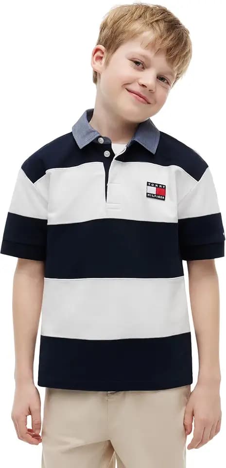 Tommy Hilfiger Jungen Contrast Collar Rugby Polo Ss Kb0kb10473 Andere Poloshirts (1er Pack)