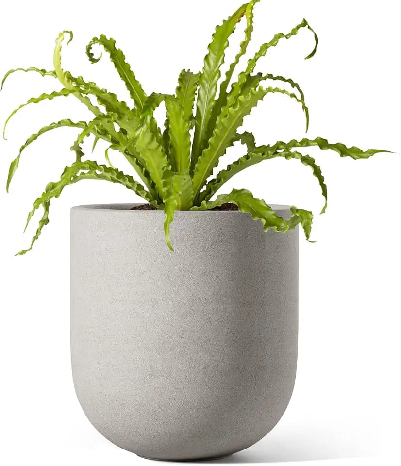 LE TAUCI 6 Inch Ceramic Plant Pot, Small Indoor Planter, Neutral Gray