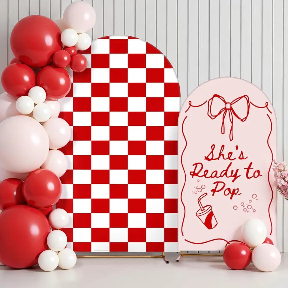 Mindsoft 2 Pcs Ready to Pop Arch Cover, Red, 6ft 7.2ft