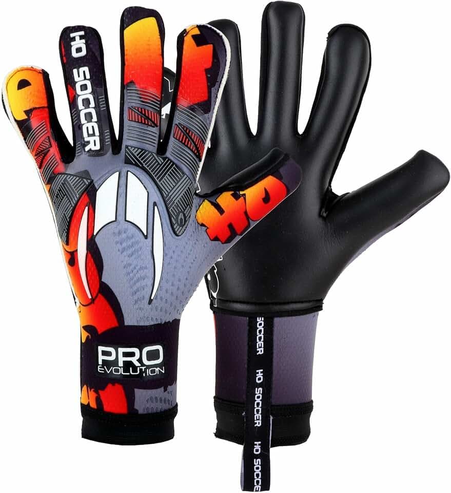 HO Soccer Pro Evolution Graffiti RN Orange Art Torwarthandschuhe, Unisex, Erwachsene, Schwarz/Orange, 7,5