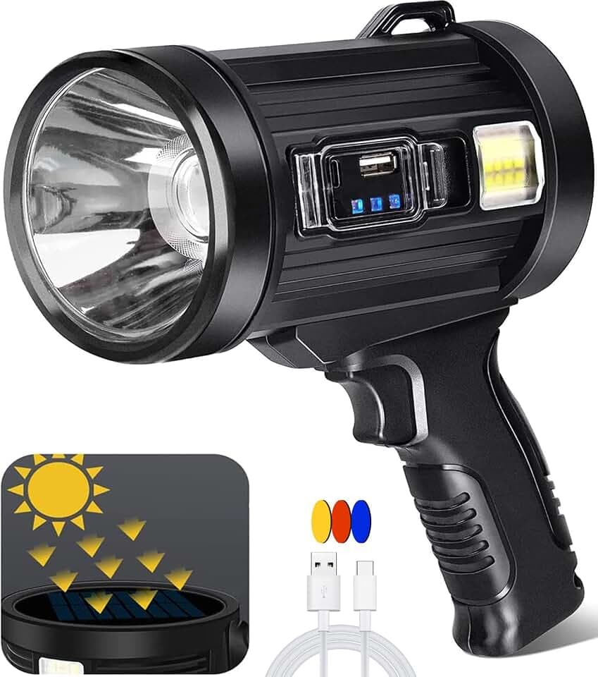 100000 Lumens Rechargeable Spotlight with Tripod