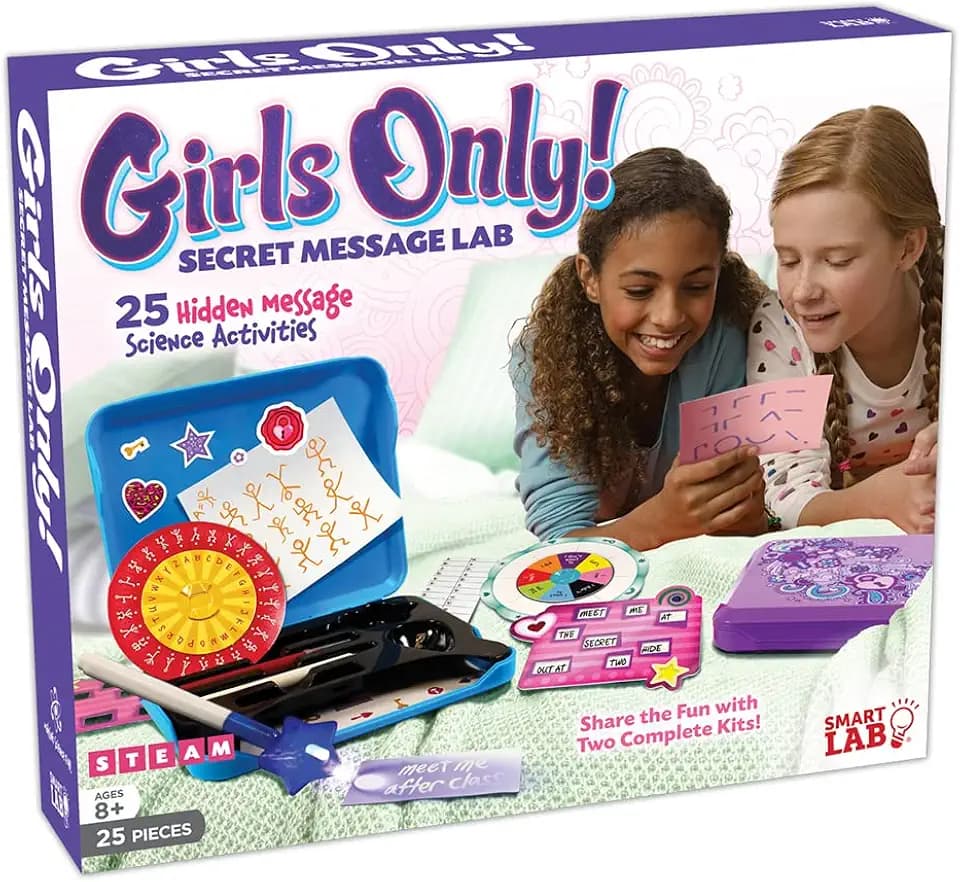 SMARTLAB Toys Girls Only! Secret Message Lab with 25 Hidden Message Science Activities