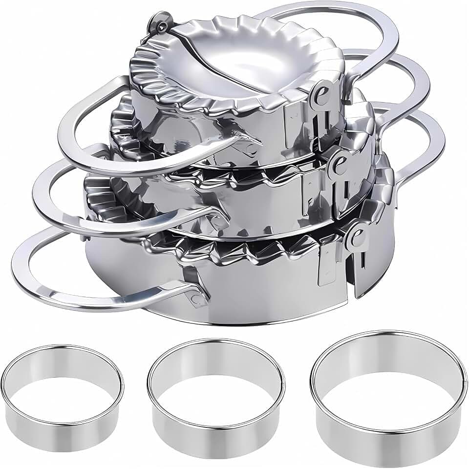 Ravioli Maker Ravioli Former Maultaschen Ravioli Ausstecher Teigtaschenformer Dumpling Maker, 3Knödelform, Rund Plätzchen Ausstecher, Ravioli Dumpling Maker Knödel (3PCS)