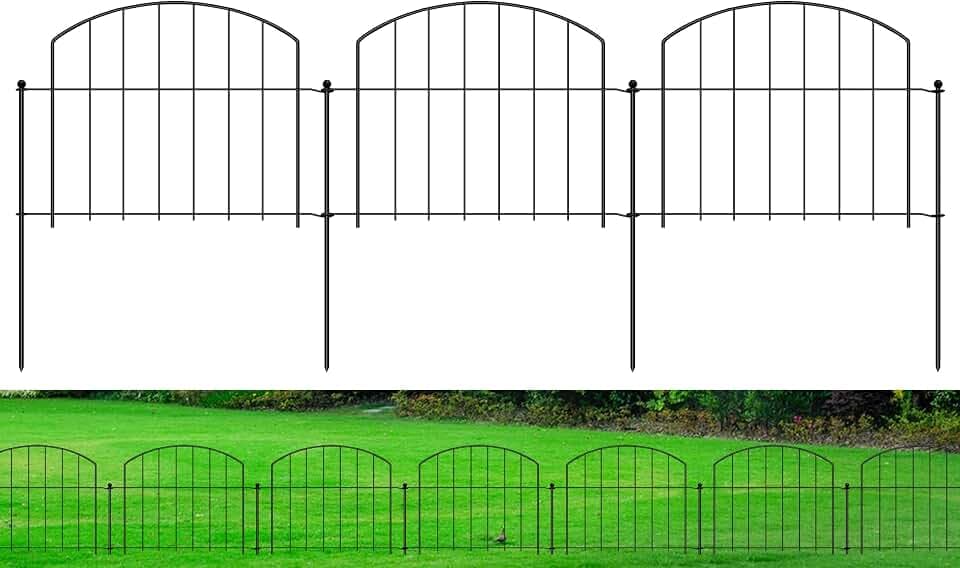 Animal Barrier Fence 12in(H) x 39ft(L), No Dig Decorative Garden Fence with 1.8in Gap, 28 Pack Rustproof Metal Border Panel for Dog Rabbits, Wire Mesh Flower Lawn Fencing for Outdoor Yard Patio