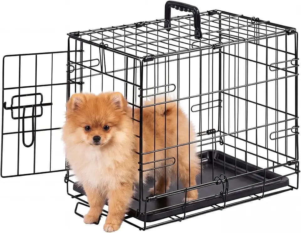Sweetcrispy 18 Inch Dog Crate, Small Dog Cage, Foldable Puppy Pet Kennel