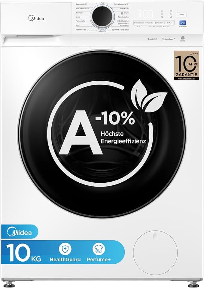Midea Waschmaschine 10 kg Energieeffizienzklasse A-10% weiß MFV3EW100BA10