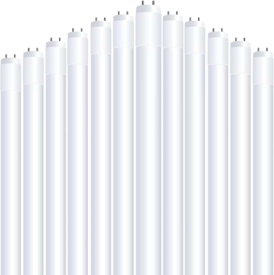 Feit Electric 2ft LED T8 Linear Tube Light, 20W Equivalent, 3000K Bright White, G13 Base, 800 Lumens, Works with Most Magnetic/Electronic Ballasts, 50,000-Hour Lifetime, T24/830/LEDG2/RP/12, 12 Pack