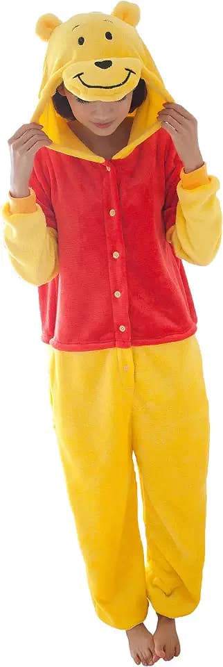 Unisex Tier-Onesie Erwachsene Halloween Pyjama Cosplay Kostüm mit Kapuze Loungewear