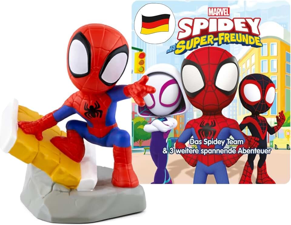tonies Hörfiguren für Toniebox, Marvel Spidey und Seine Super-Freunde – Das Spidey Team & 3 weitere spannende Abenteuer, Hörspiel für Kinder ab 4 Jahren, Spielzeit ca. 57 Minuten