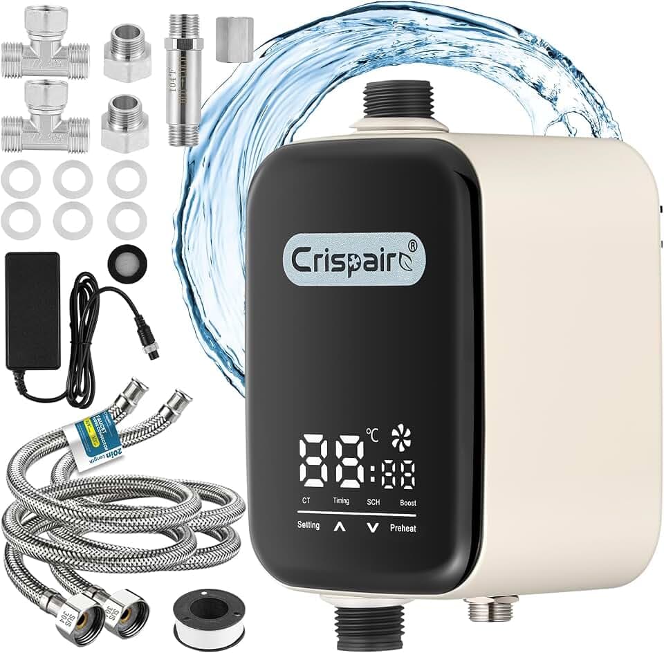 Digital Smart Instant Hot Water Recirculating Pump Kit - Touch Screen Control, Under Sink Installation, 20" PEX Supply Line for Potable Water, Complete All-in-One Plumbing Solution