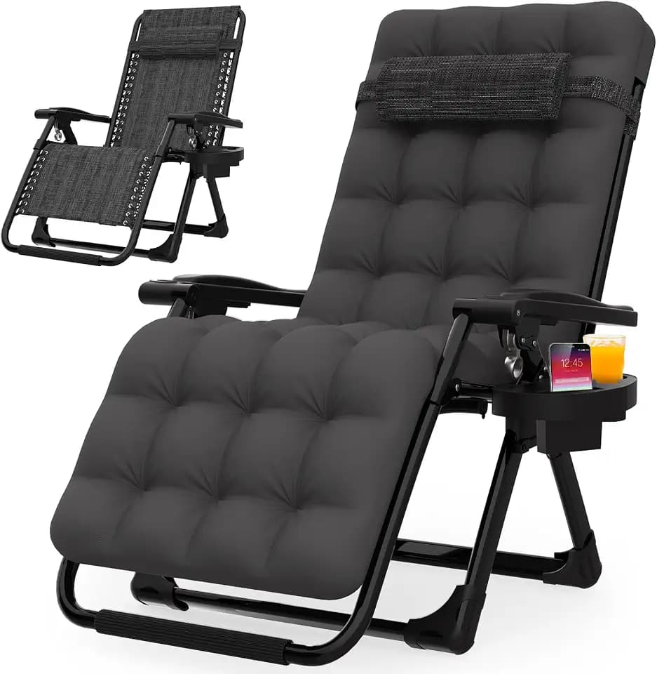Suteck Zero Gravity Chair, Reclining Camping Chairs w/Removable Cushion