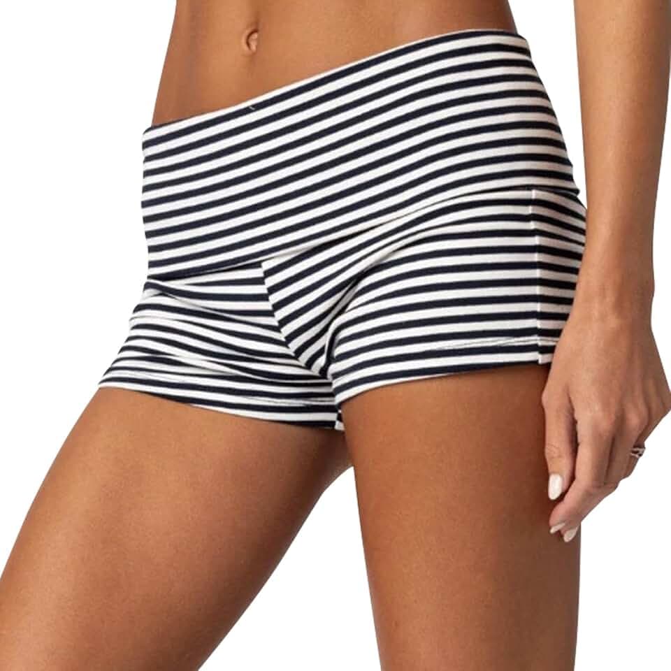 Faltbare Mini-Shorts für Damen, hohe Taille, dehnbar, Rollover, schmale Passform, Lounge-Shorts, Sommer, lässige Hose