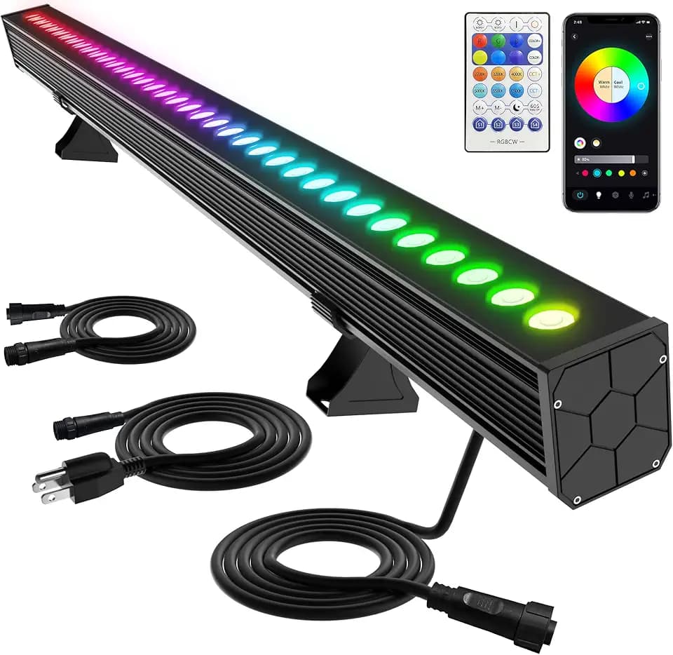 LED Wall Washer Light 40in RGBCW 180W IP66 Waterproof Outdoor Linkable