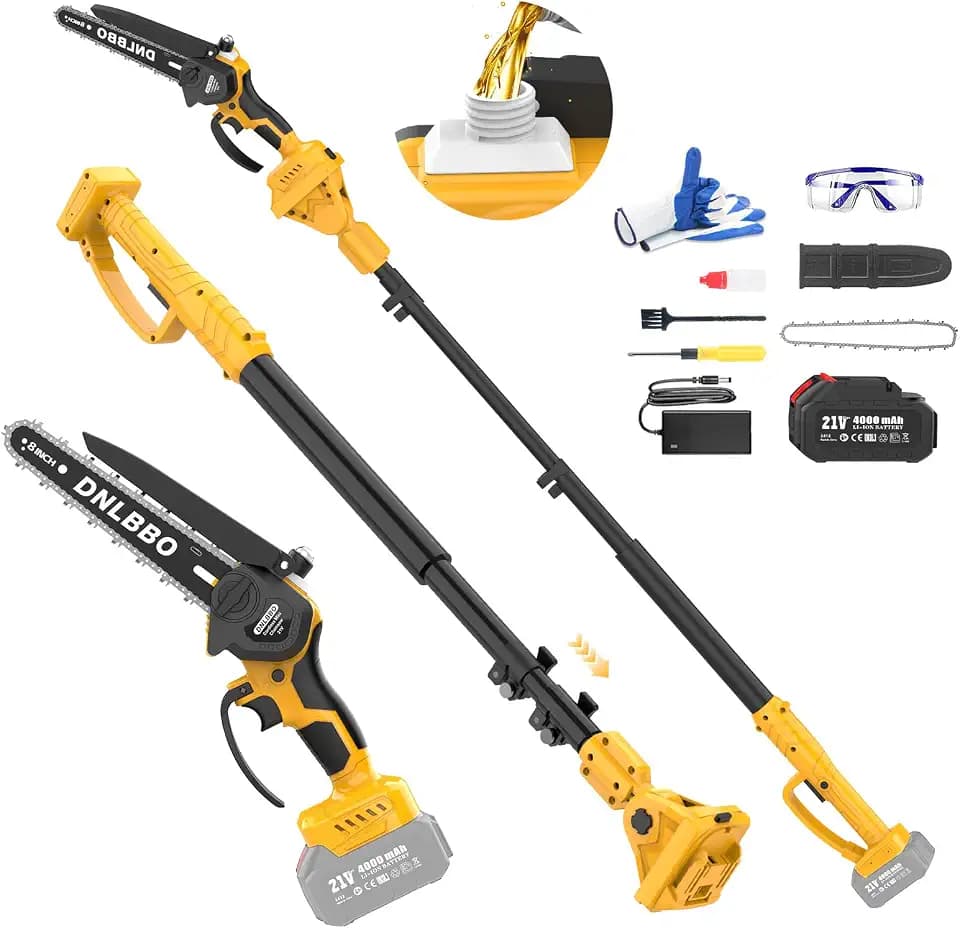2-in-1 8 Inch Brushless Electric Pole Saws for Tree Trimming