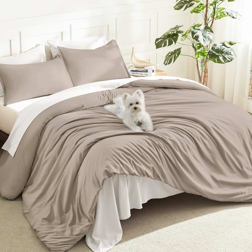 Litanika Super King Plus Comforter Set, 3 Pcs Solid Bedding Set