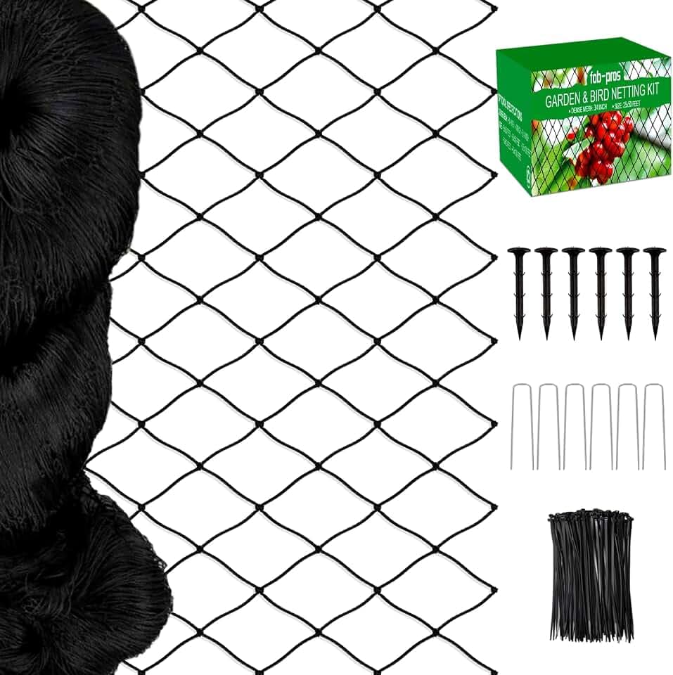 Bird Netting 25'x25'with 3/4" Square Mesh, Poultry Netting for Chicken Coop
